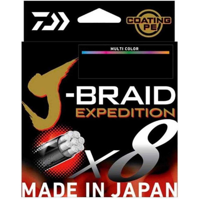 Леска DAIWA J-BRAID EXPEDITION×8E 0.20mm-300m MULTI COLOR 12552-120